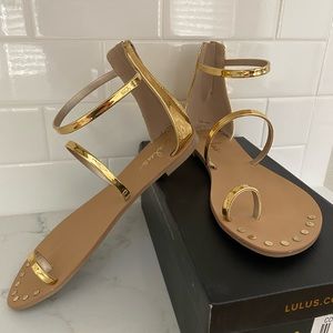 Qupid Athena Achilles Gold Flats